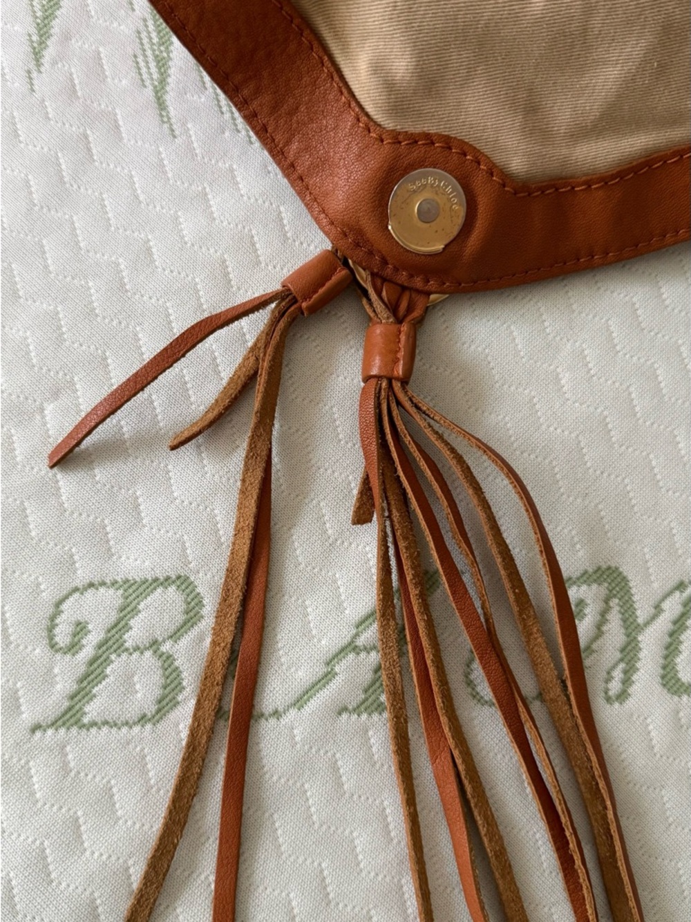 See By Chloe Brown Leather Crossbody Saddle Bag with Fringe - Picture 12 of 16